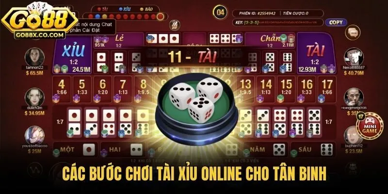 Các bước chơi tài xỉu online cho tân binh