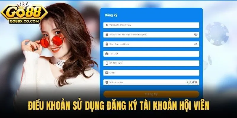 Điều khoản sử dụng đăng ký tài khoản hội viên