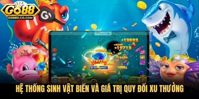 Hệ thống sinh vật biển và giá trị quy đổi xu thưởng