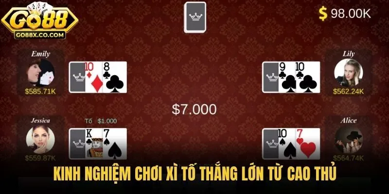 Kinh nghiệm chơi xì tố thắng lớn từ cao thủ