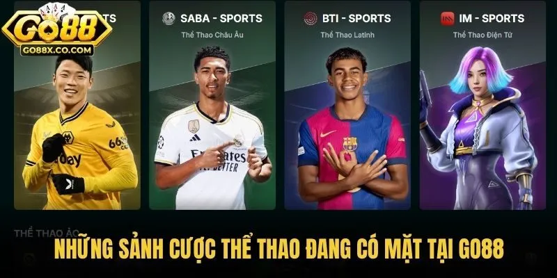 Những sảnh cược thể thao đang có mặt tại Go88