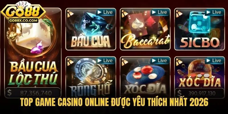 Top game casino online được yêu thích nhất 2026